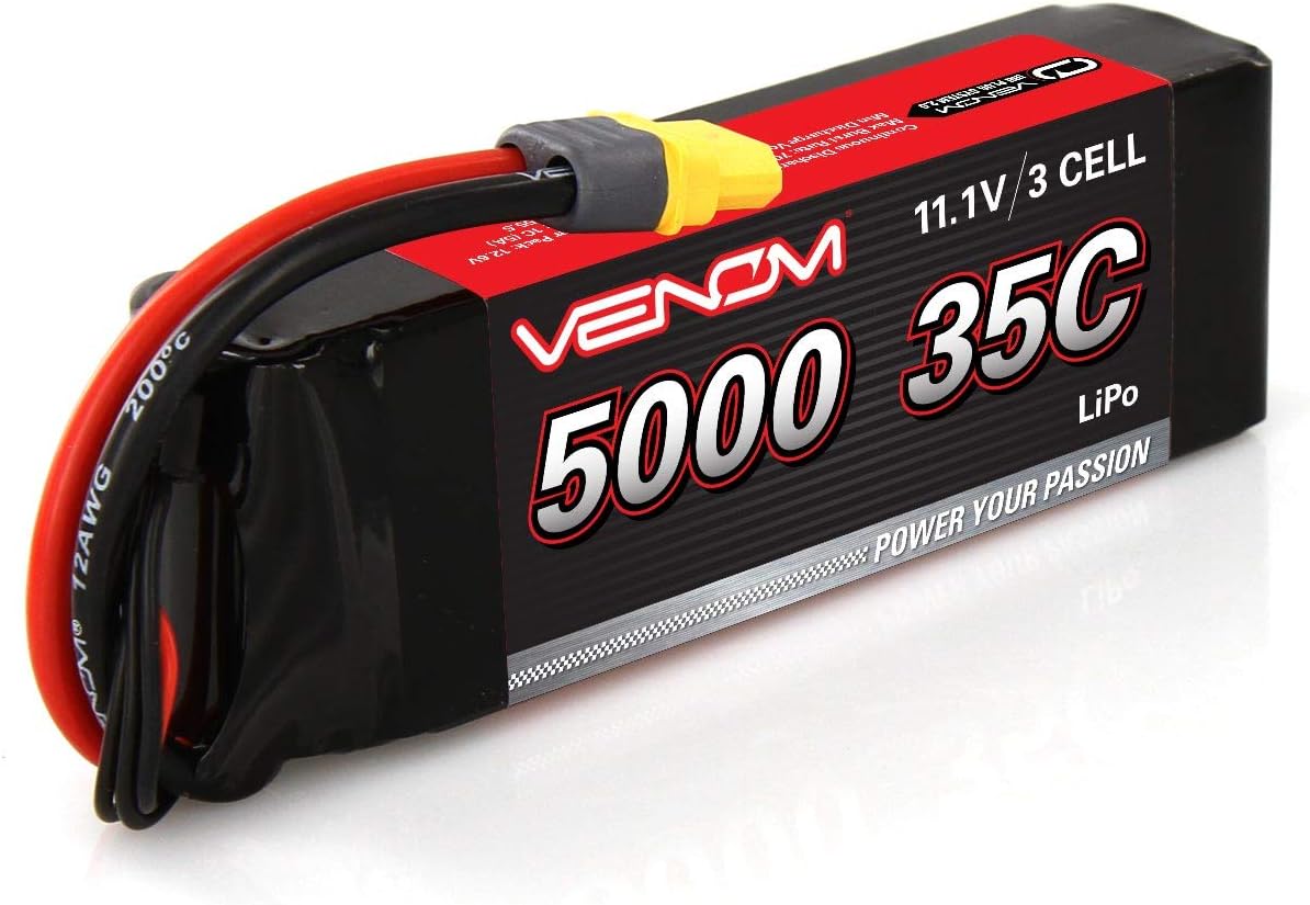 Venom 35C 3S 5000mAh 11.1V LiPo Battery with Universal Plug (2 Packs)