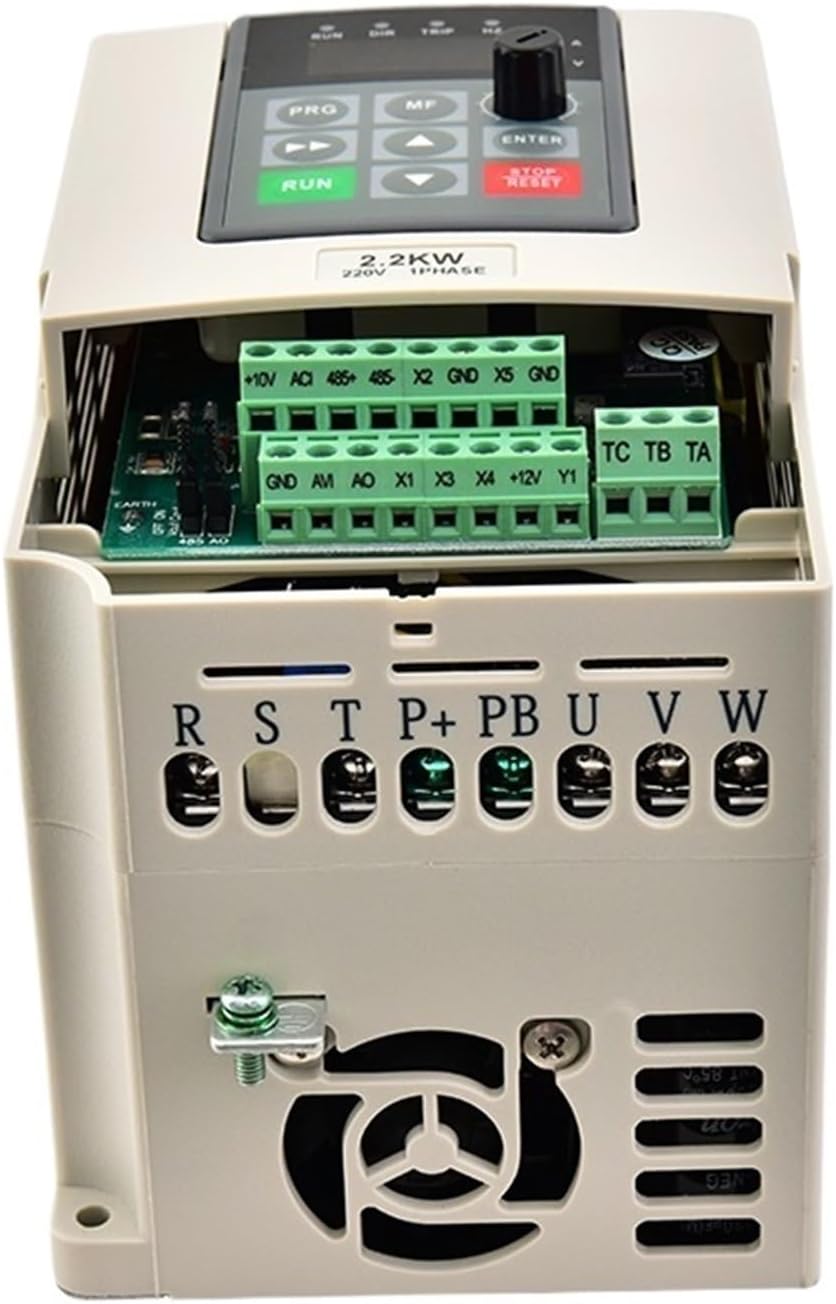 Runga view of the GHHSBO ZA-D12 VFD with the terminal block exposed