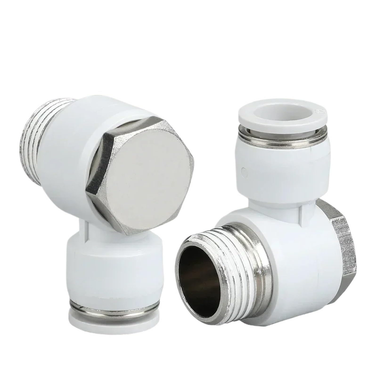 10 Uds. Conexión giratoria de tornillo neumático 4mm manguera de compresor de aire accesorios rápidos tubería 8mm conector de instalación de tuberías 6mm 12mm 10mm(10MM (Hose O.D.),BSP1-2Inch - 10pcs)