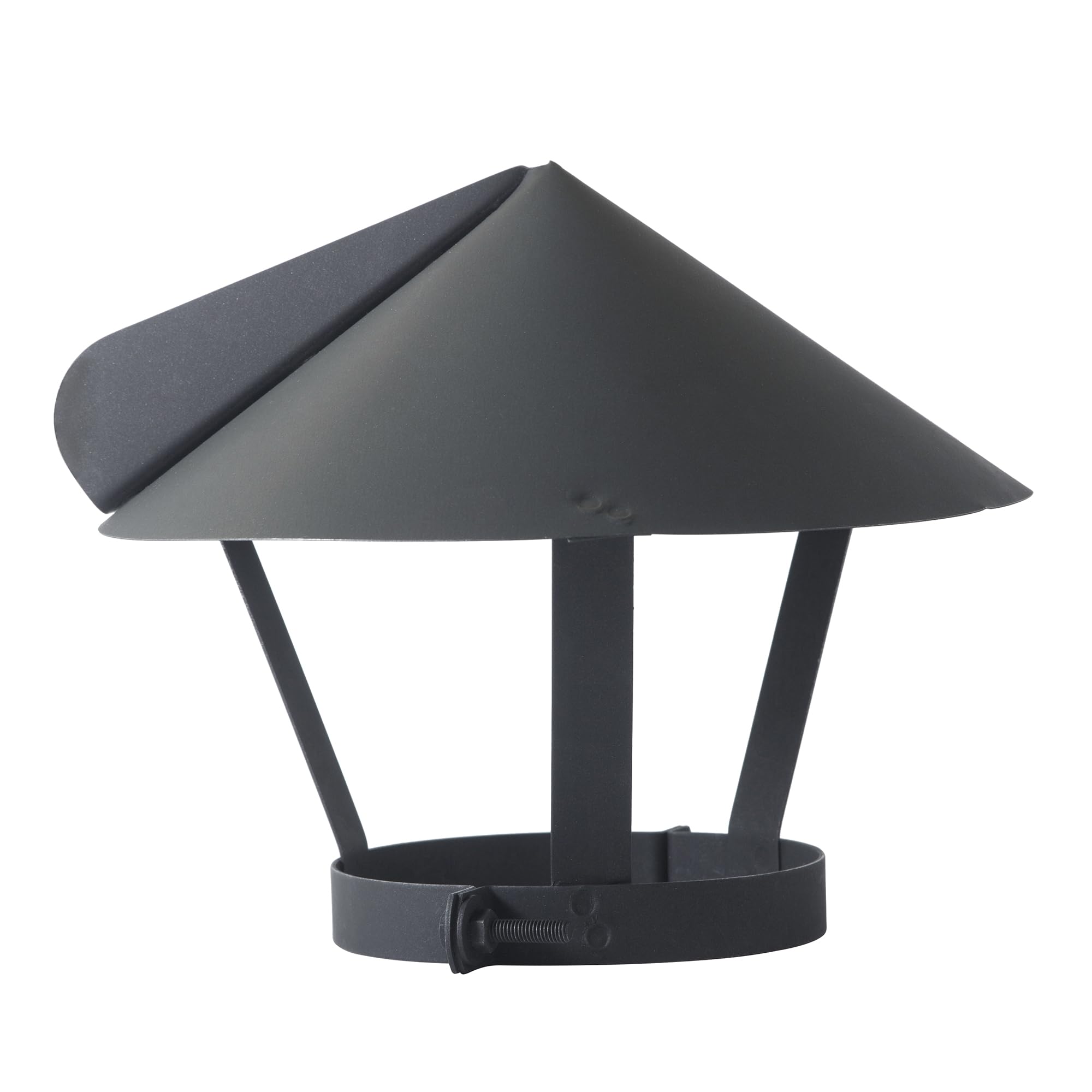 Copertura per camino, canna fumaria, canna fumaria, copertura per camino regolabile, colore nero, con chiusura a morsetto, copertura per camino (200 mm)