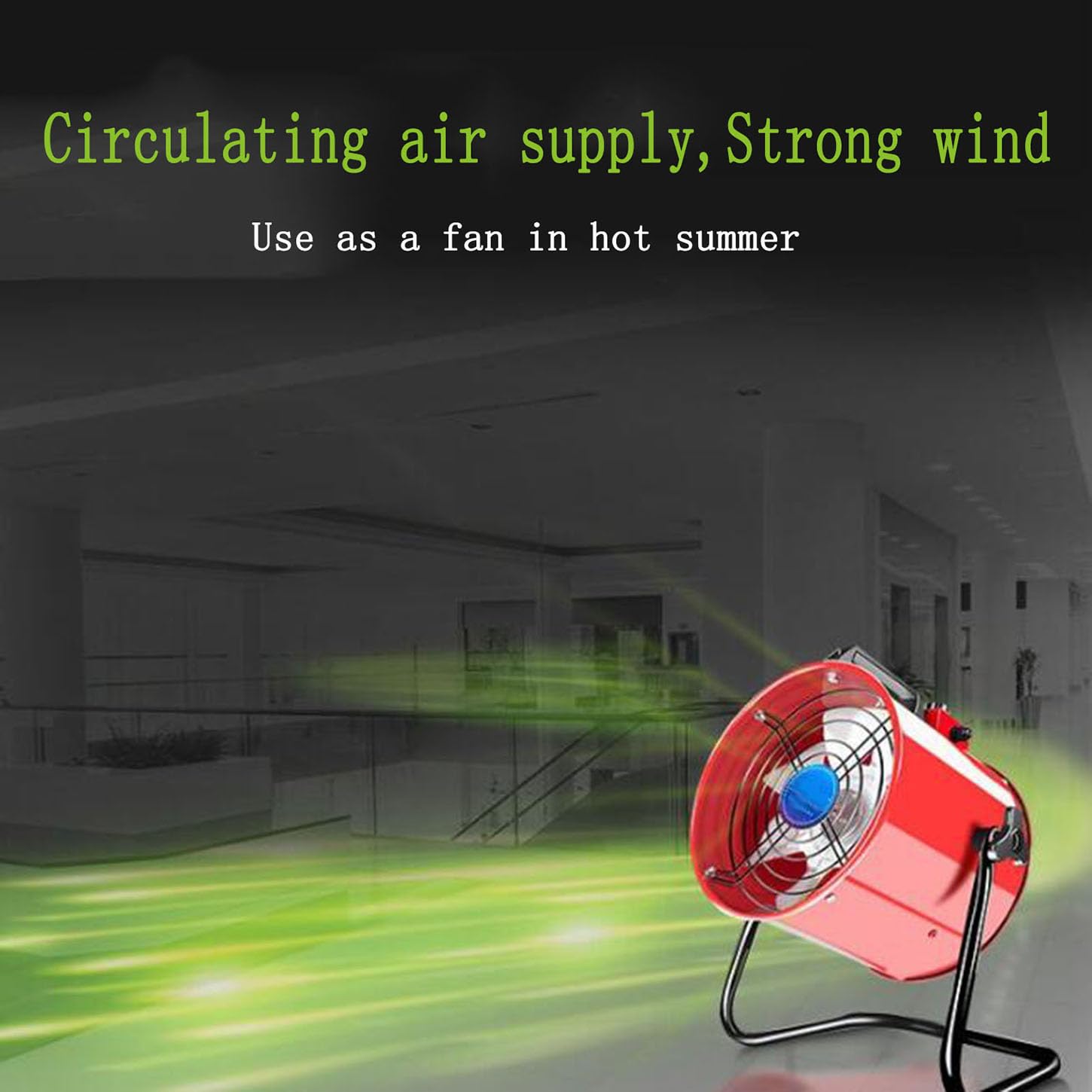 Ventola Aspirazione Flusso Assiale,Estrattore Aria Portatile,Regolazione Continua della velocità,Ventilatore Industriale 2800 Giri/Min,per Cucine,Ufficio Soffiatore di Scarico,12 Inches