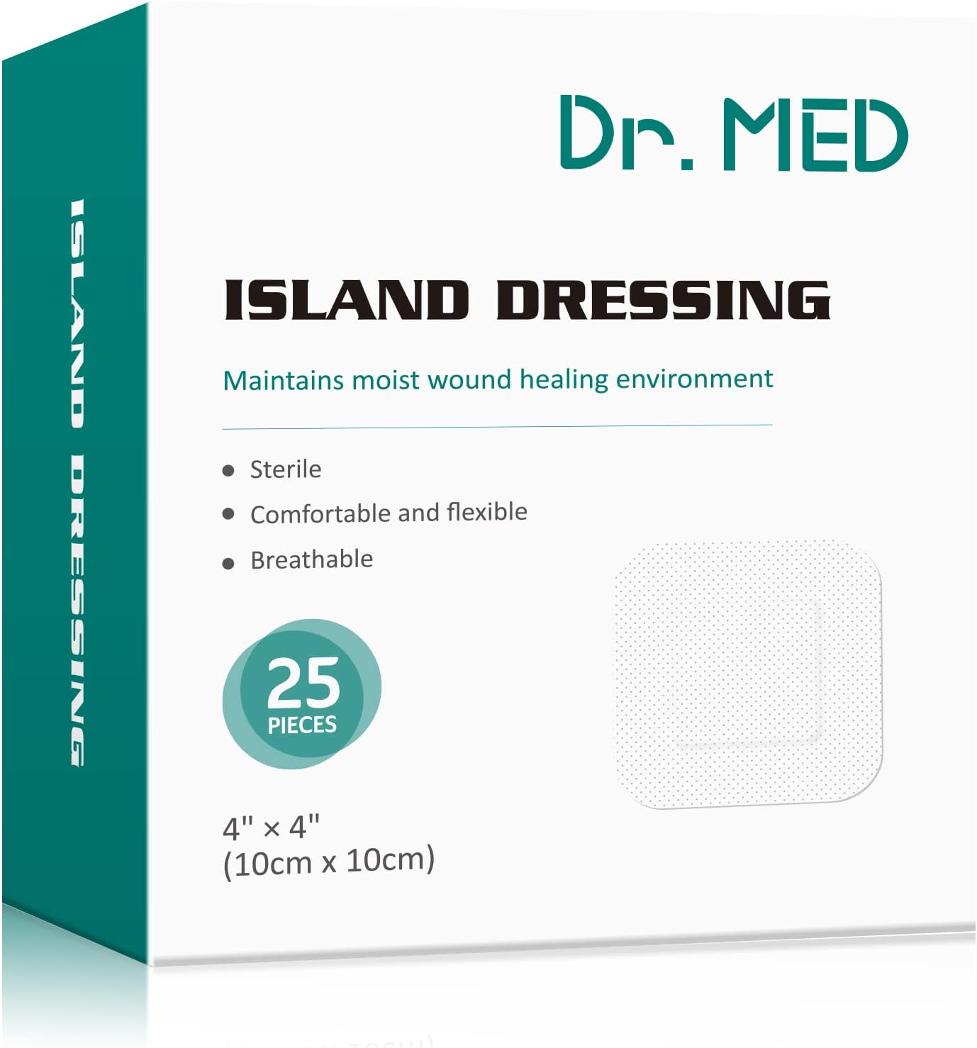 Buy Dr. Med 25PCS Island Dressing, 4X4 Sterile SelfAdhesive Dressing Pad, High Absorption