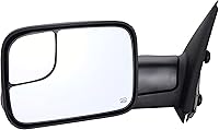 ZAPOSTS Power Heated Towing Mirror Driver Side for 02-08 Ram 1500, 03-09 Ram 2500/3500 - Manual Folding, Black