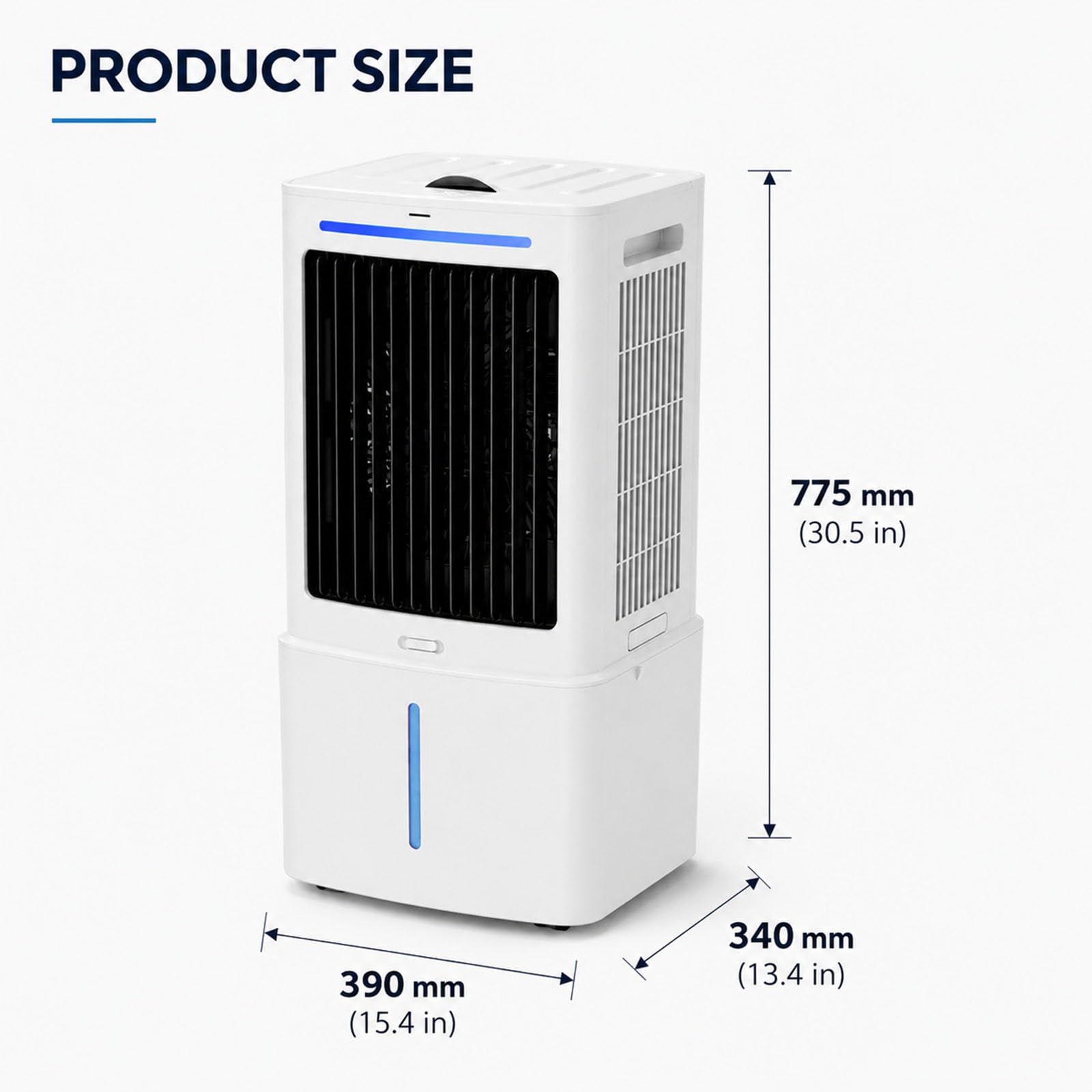 Raffrescatore Evaporativo 25L Lunga Durata, Ventilatore ad Acqua con Telecomando, Climatizzatore Portatile ad Aria Fredda con Timer 12 Ore, per Grandi Stanze, Sale Riunioni, Loft e Saloni