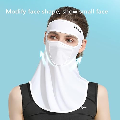 Miniatura 5 de Protección solar UPF 50 para mujer, para golf, deportes, protección UV, protector facial, pasamontañas reutilizable para ciclismo al aire libre