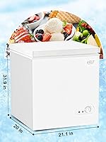 Vista 23 de Mini Chest Freezer 3.5 Cu.Ft 7 Gears Temperature Control Compact Deep Freezer with Top Open Door and Removable Storage Basket Black
