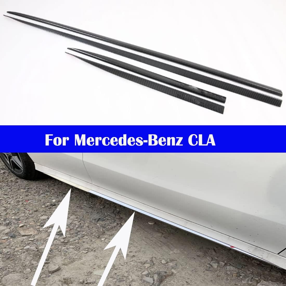 Car interior trim strip modified carbon fiber trim strip For CLA 2020-2021-2022-2023 (4 Door trim strip Carbon fiber)