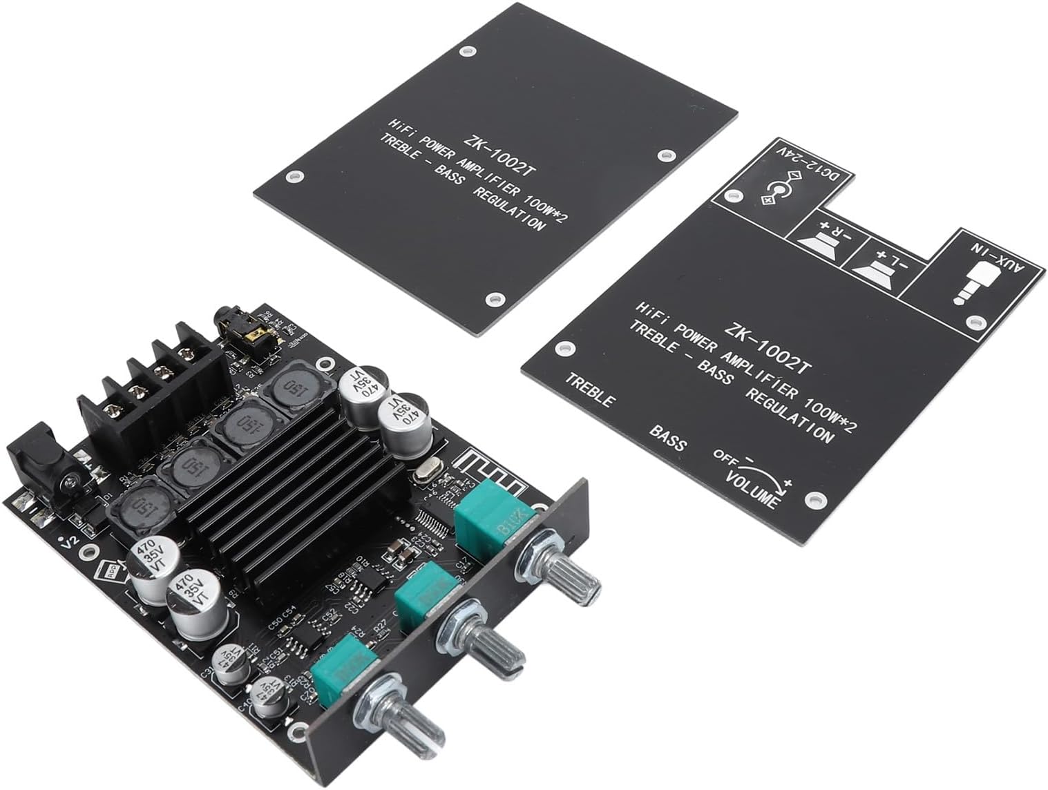 Amplifier Board HIFI,100W Plus 100W Power Output,TPA3116D2 Chip,AMP Module with Treble Bass Control, BT and AUX Inputs 2.0 Channel Stereo AMP Board for DIY Wireless Speakers