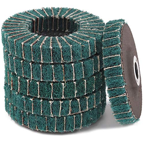 Disques à lamelles en fibre de nylon grain 120 pour lisser et décaper le métal