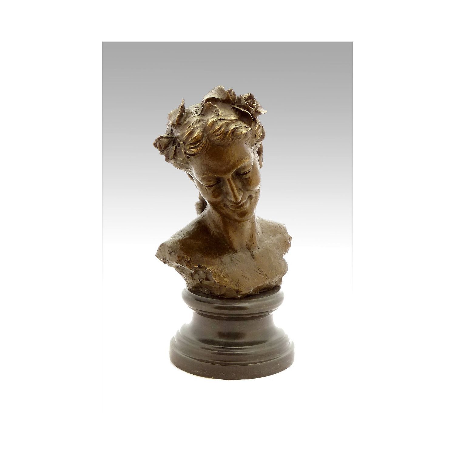Kunst & Ambiente - Bacchante with Lowered Eyes (1872) - Jean-Baptiste Carpeaux - Skulptur - Plastik - Bronzefigur - Wohndeko - Dekoration - Deko - Frauenbüste