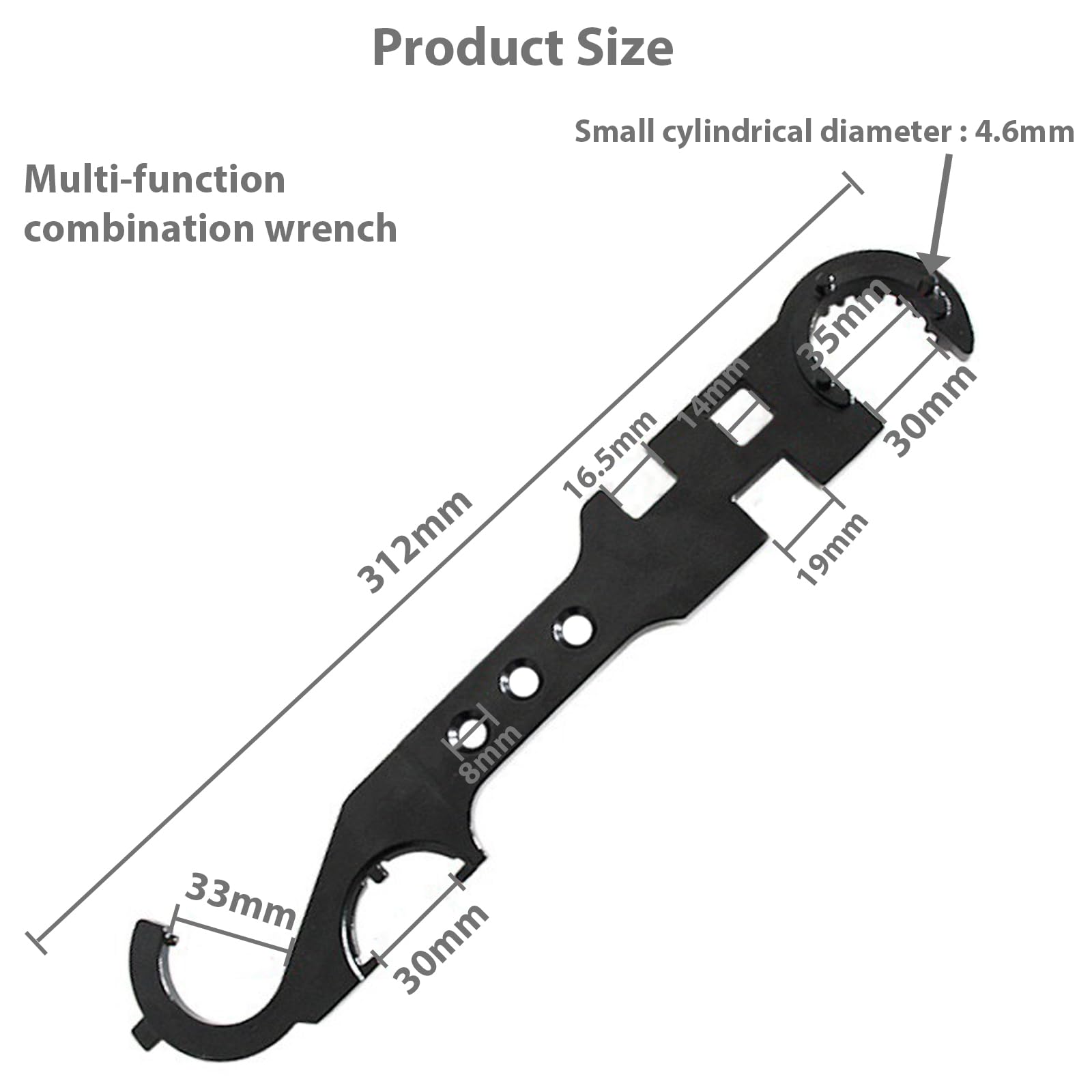 NIYATA AR-15/M4 Steel Armorer's Wrench, for Removal and Installation of AR-15/M16 Barrels, Airsoft Tools for and Hunting 12 inch - Image 2