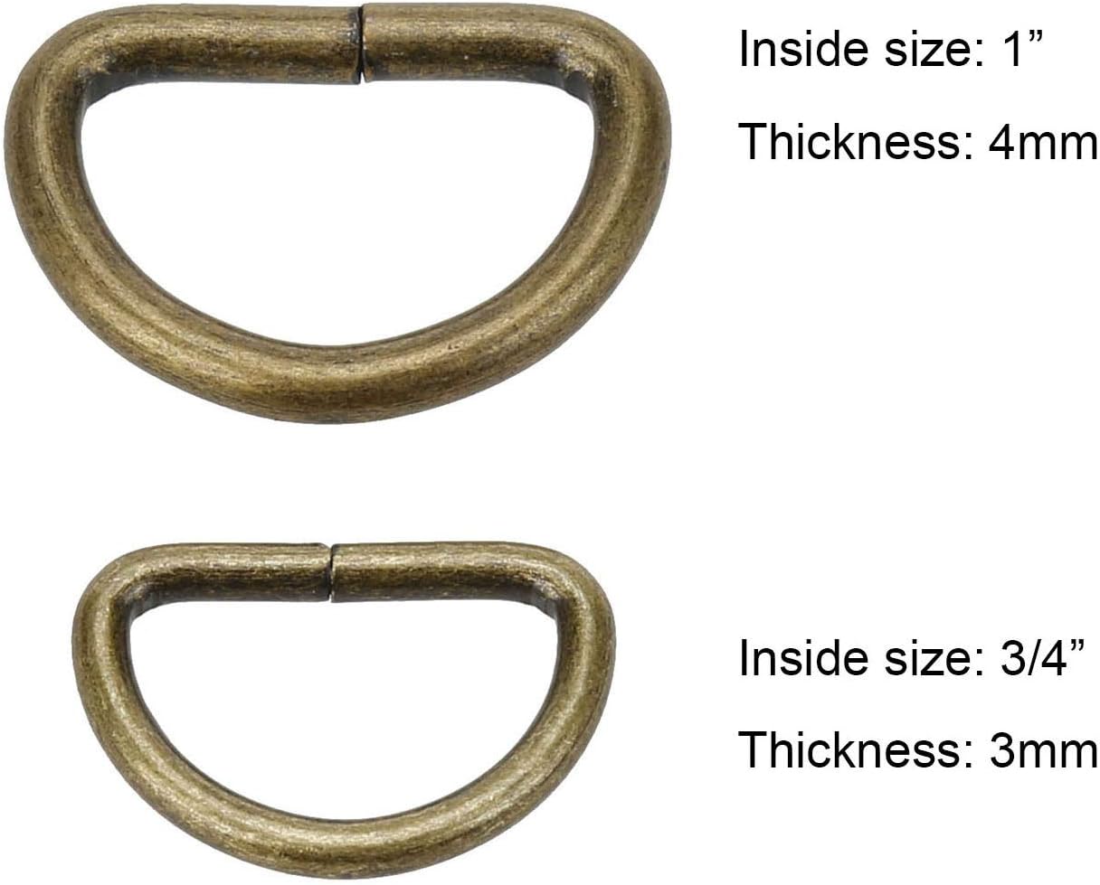 COTOWIN Non Welded Metal D Rings,Pack of 20