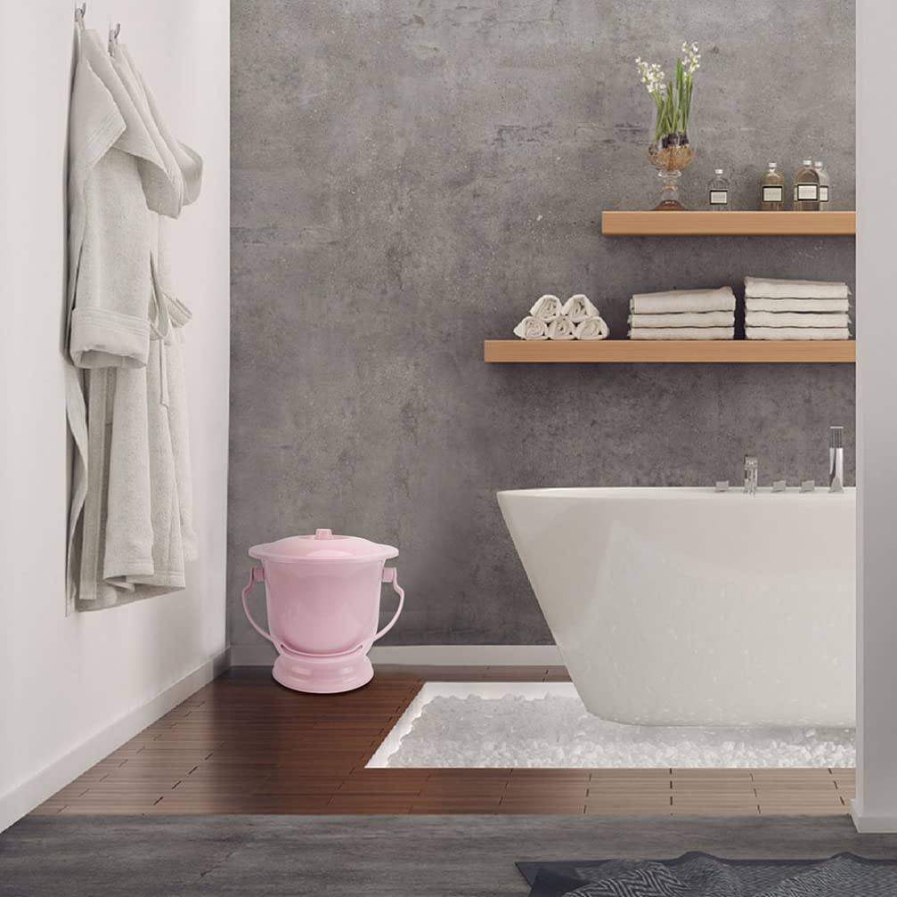 Pentola da notte， Toilette for donne, ciotola for urina, orinatoio femminile, bottiglia for pipì portatile, orinatoio, padella, orinatoio in plastica, secchio for vasino, bambino con coperchio, plasti