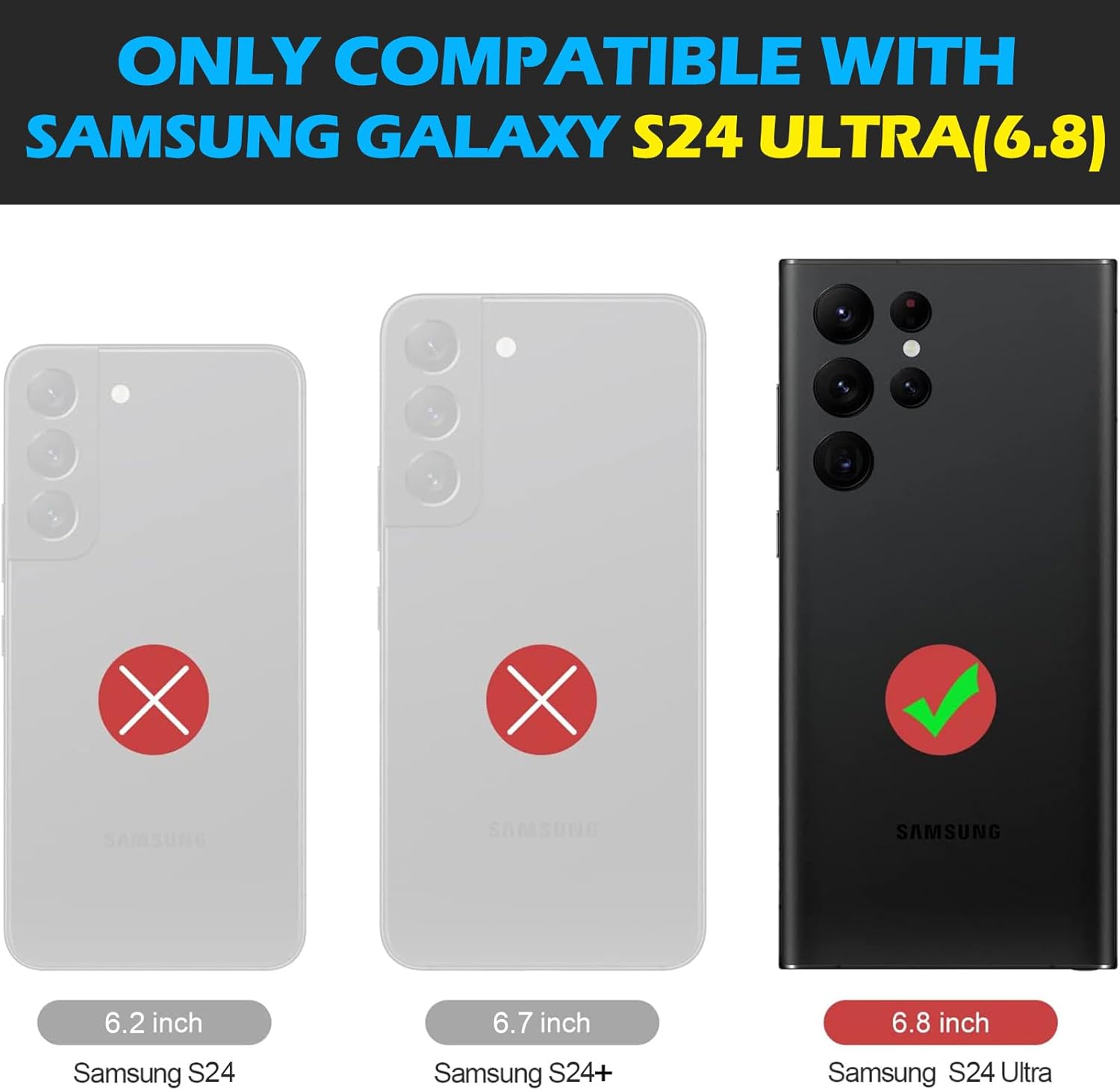 Compatible with Samsung Galaxy S24 Ultra 6.8 Inch Wallet Case,Genuine Leather Shockproof Anti-Fall, Flip Cover with Card Slot, Double Magnetic Buckle,Kickstand Durable, Brown - Image 2