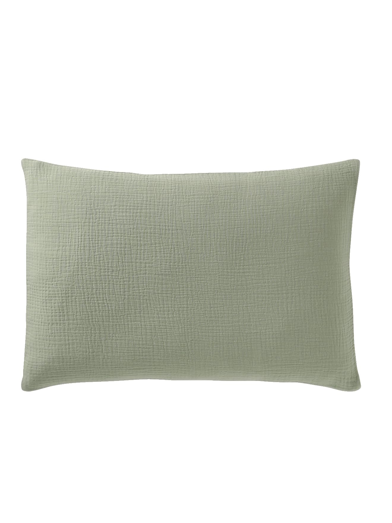 VERTBAUDET Parure bébé Housse de Couette + taie d'oreiller Unie en Gaze de Coton Bio* Vert Sauge 80X120 40X60