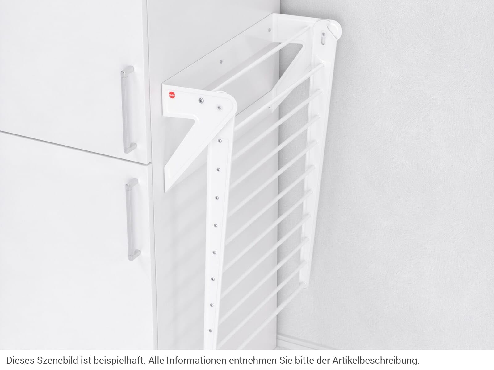Hailo 3271901 Wäschetrockner | Klappbarer Wäscheständer | Wandschranktrockner aus Metall | Weiß | Platzsparend und massiv weiß | Laundry Area Systems