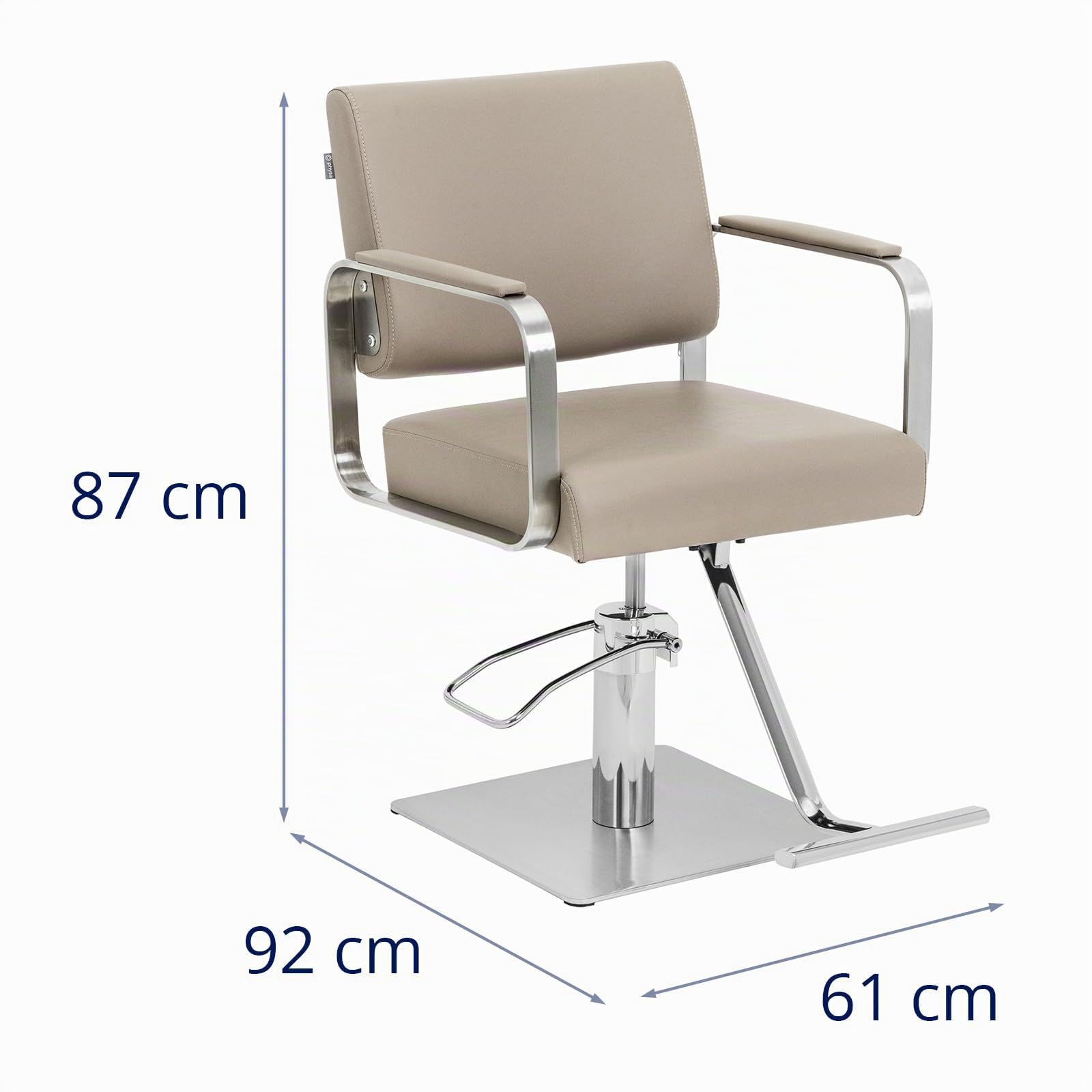 Physa Sillón de Peluquería con Reposapiés Altura de Asiento 50-66 cm 200 kg Beis y Plateado Sillón de barbería Silla de peluquería Silla de barbería de barbero