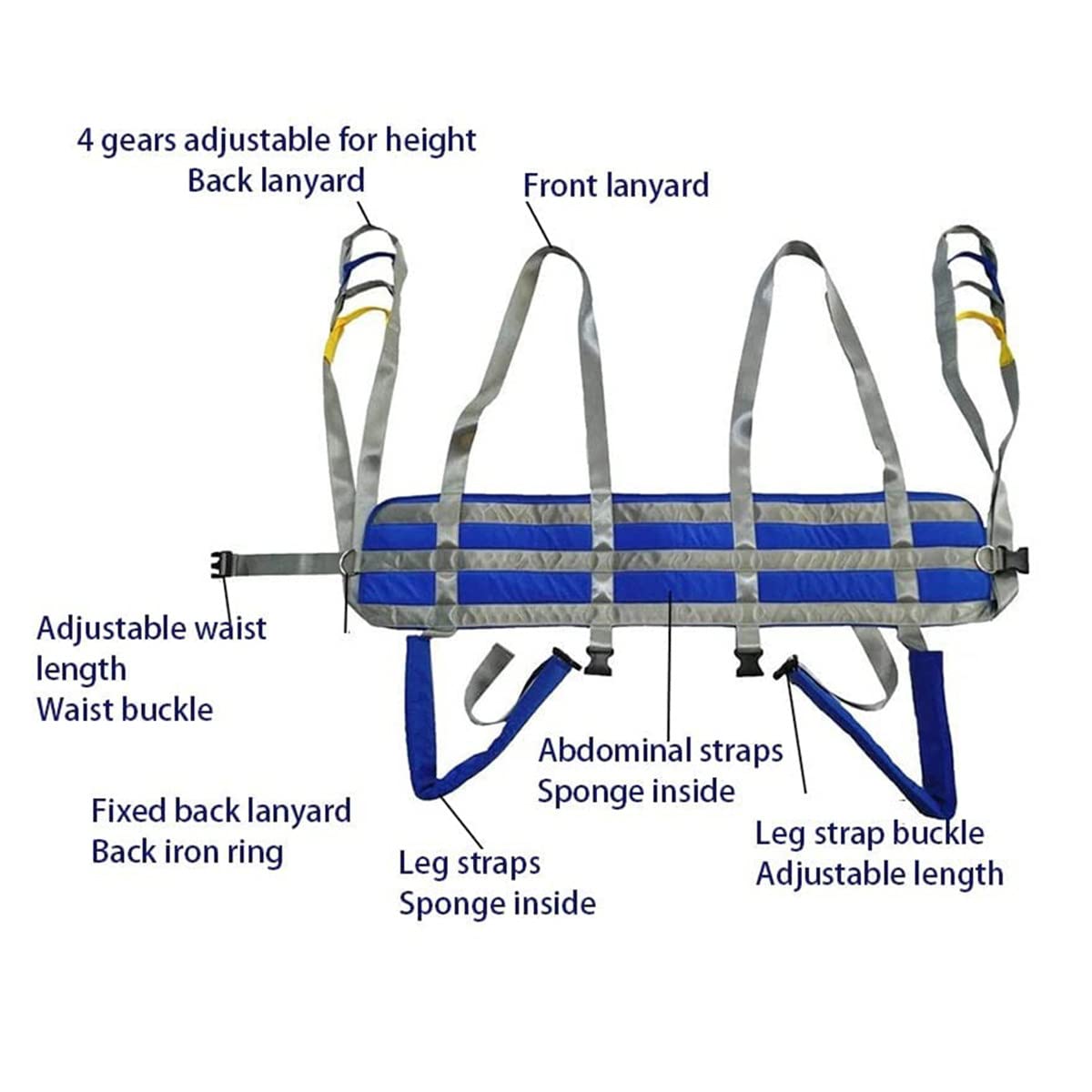 XYEJL Imbracatura Universale Comfort, Imbracatura di Sollevamento Paziente Completa, Nastro Scorrevole Assistito dal Paziente, per Infermieri, Anziani, Disabili,L