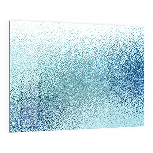 DEQORI Pizarra magnética de cristal, 120 x 90 cm, diseño de cristal esmerilado con azul, pizarra magnética con imanes, bolígrafo y paño para cocina y oficina, pizarra magnética y grabable