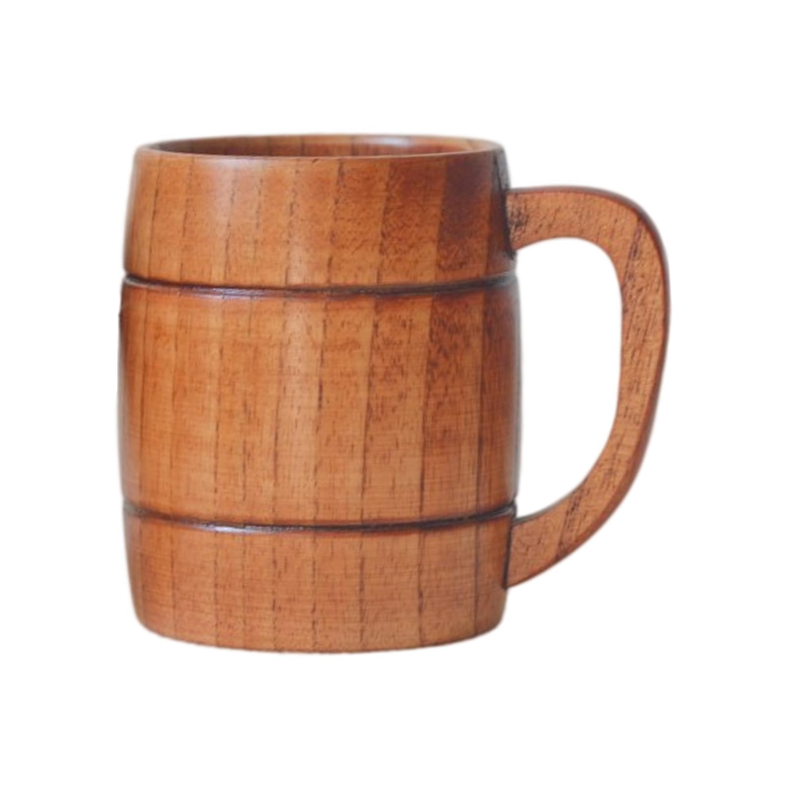 Tsophreniq Artisanal Wooden Stein Jujube Wood Tankard Drinking Cup with Handle Unique Coffee Mug for Lover Container