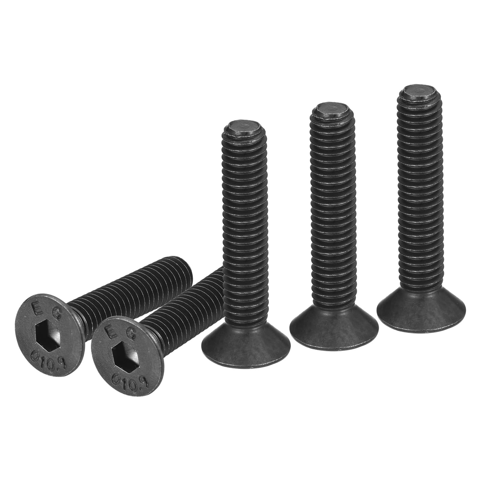 DTGN M6-1x30mm Flat Head Socket Cap Screws, 25 Pack Hex Socket Flat Head Screws Carbon Steel Black Oxide, Full Thread