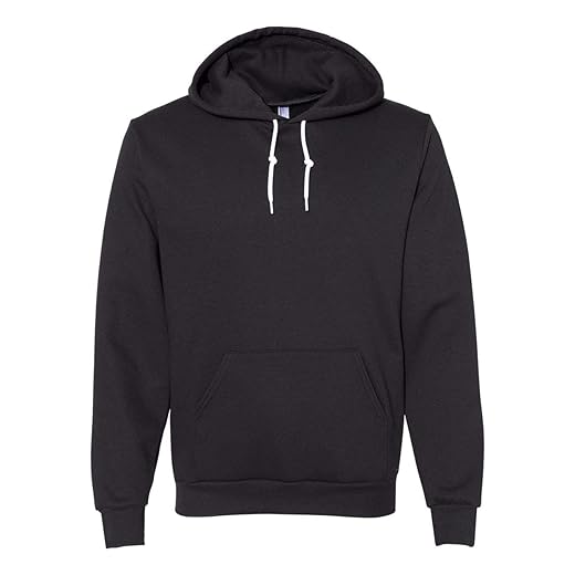 American Apparel Flex Fleece Unisex Drop-Shoulder Hoodie, XXS, Black