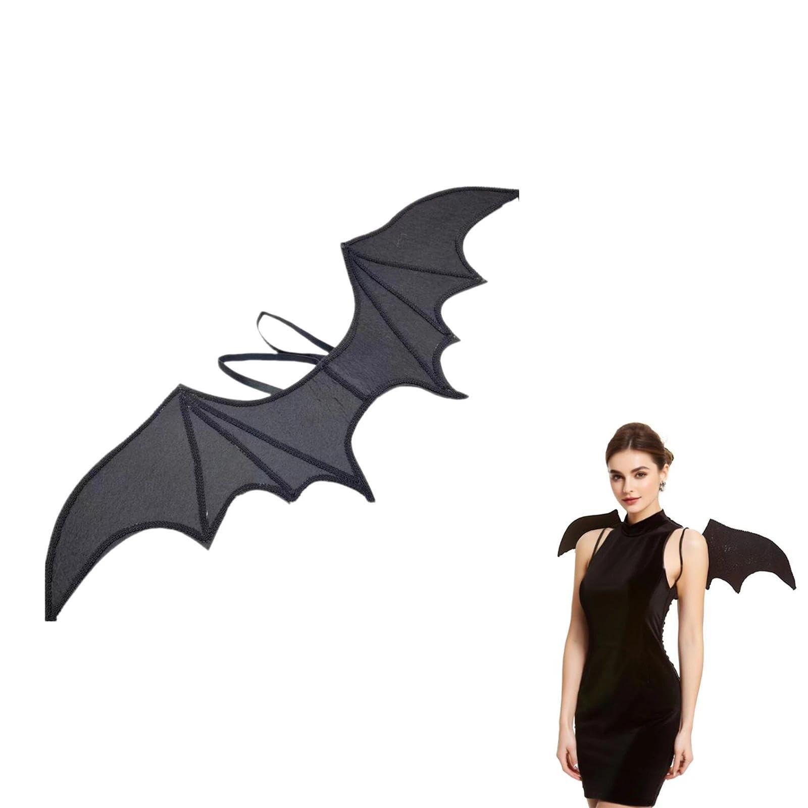 dinghaole Bat Wing Costume Accessory - Black Wings for Dark Themed Parties and Halloween Events, Adult