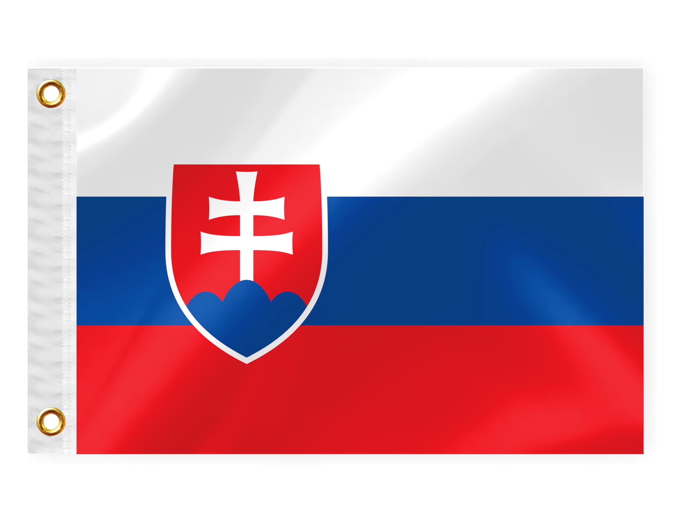 Slovakia Boat Nautical Flag 12x18IN Double Sided Slovaks Marine Banner Nylon Small Yacht Sail Pontoon ATV Bike Truck Motorcycle Flag with 2 Brass Grommets