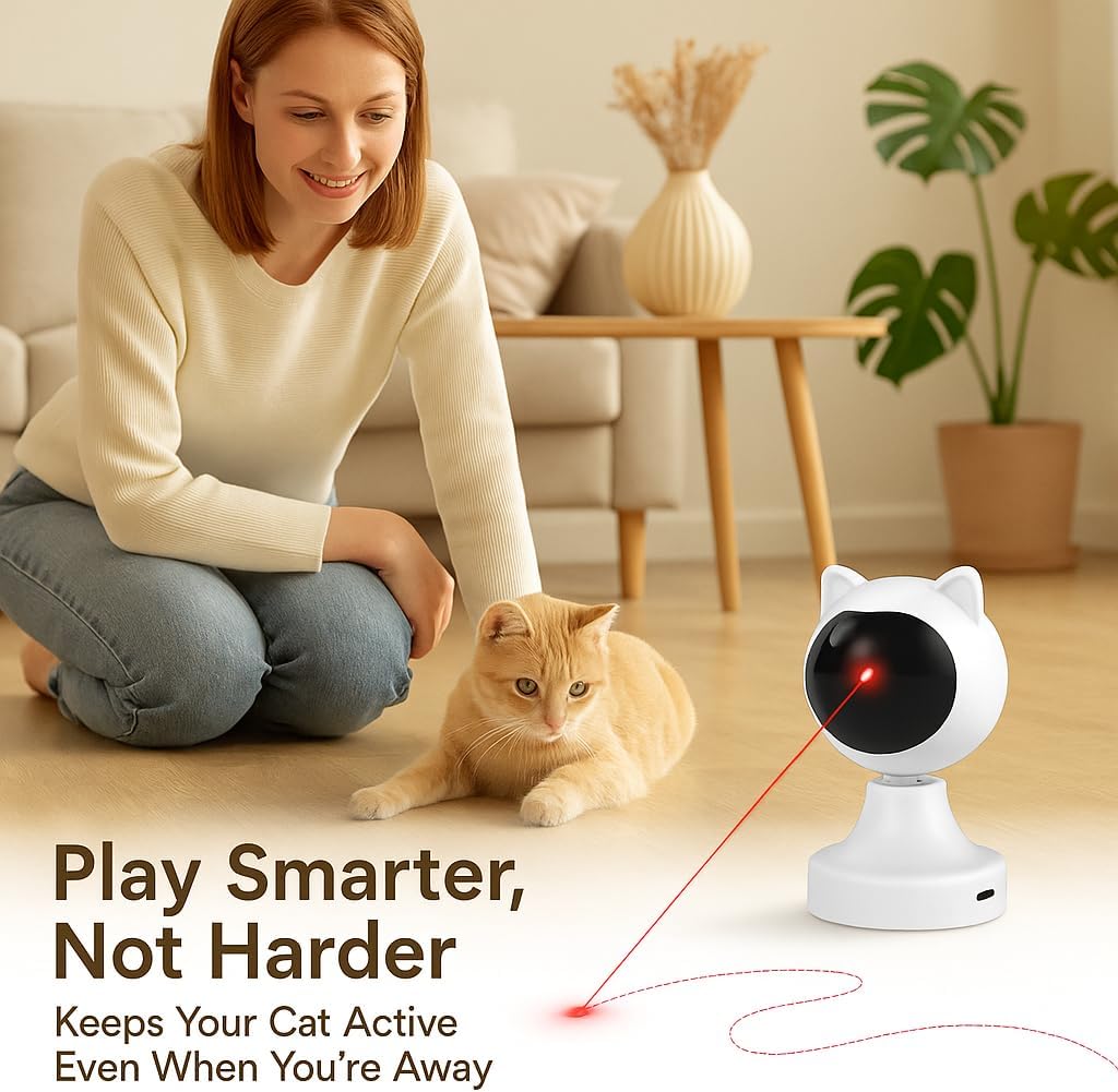 BrightPaws™ Automatic Cat Laser Toy – Smart Interactive Pet Exercise Light with Adjustable Modes, Motion Sensing & Auto Shut-Off