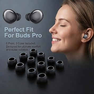 6Pair Silicone Ear Tips Replacement for Sam-sung Galaxy Buds Pro