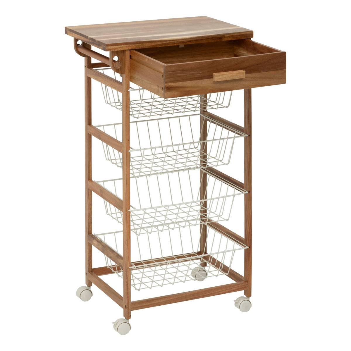 5five - aparador de acacia 50x34.5x88.8cm 4 niveles