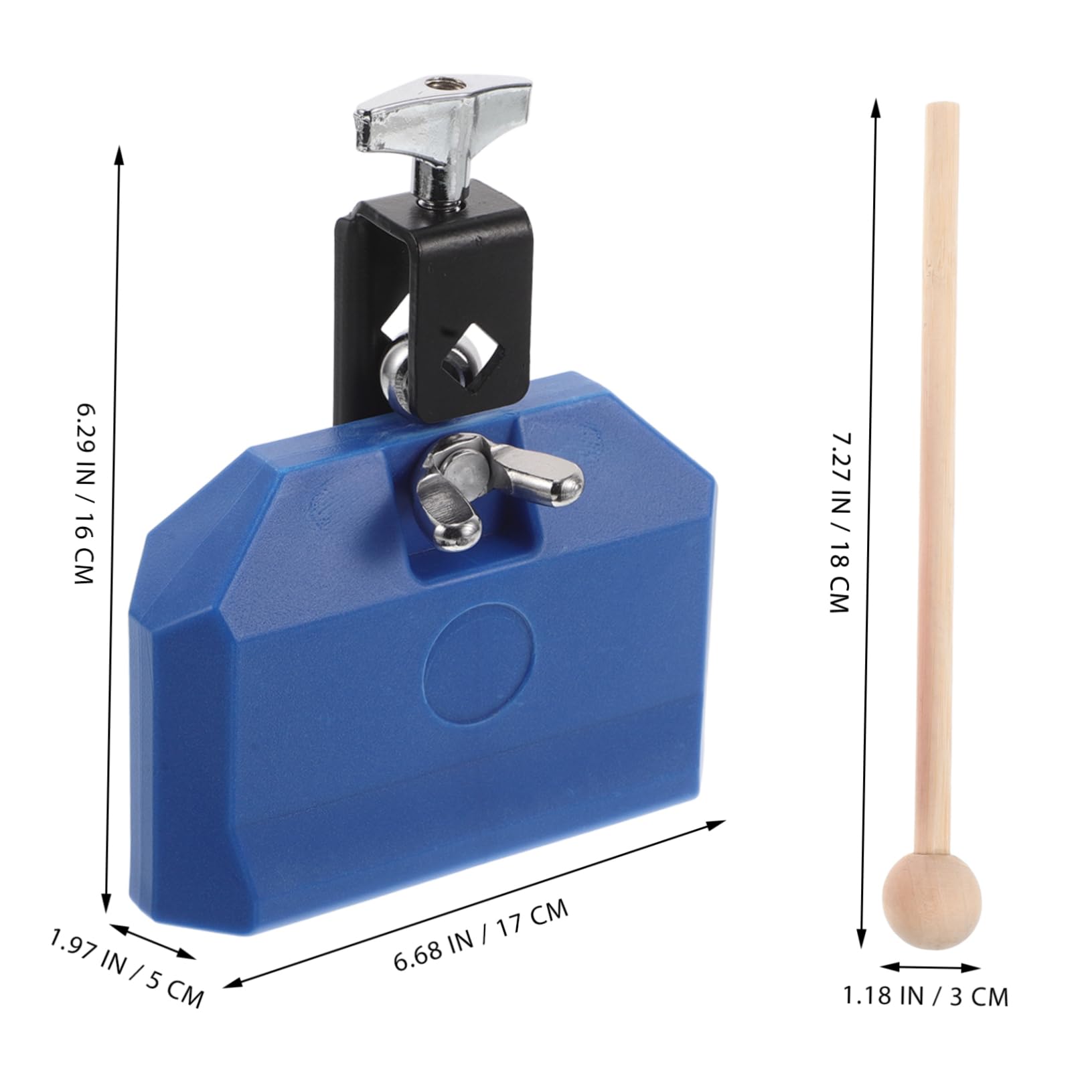 Toddmomy Sturdy Plastic Percussion Instruments Cow Bell Drum Blocks Claves for Boys and Girls