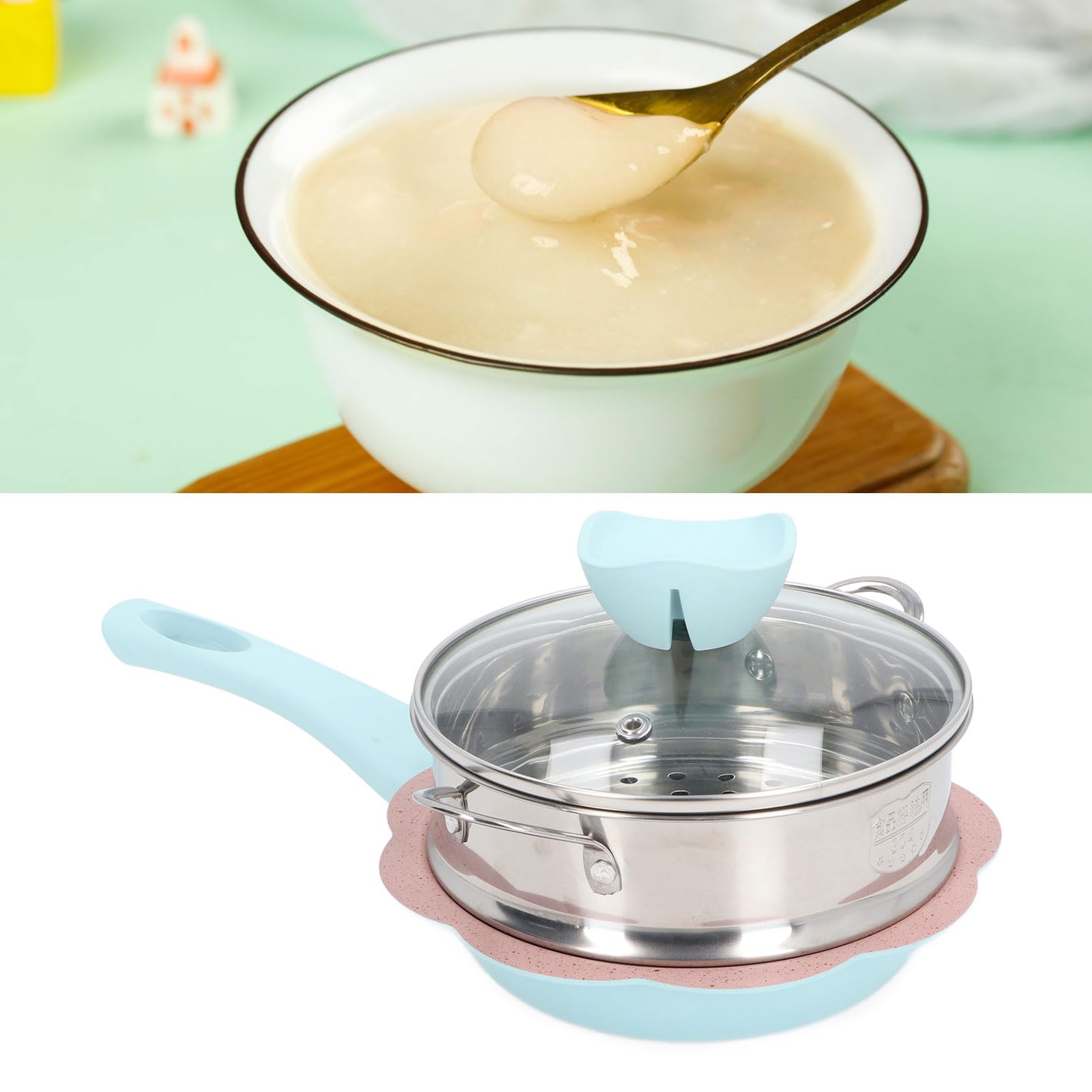 Pentola per Alimenti per Bambini, Antiaderente, Alluminio con Manico Resistente Al Calore, Distribuzione Rapida del Calore, Casseruola, Pentola, Pentolino per il Latte