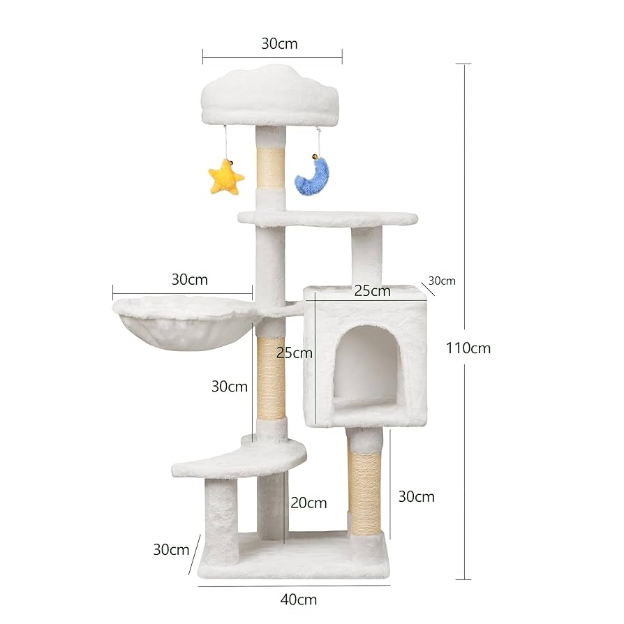 大特価♥ Meecal キャットタワー 中型 子猫 多頭飼い おもちゃ ベージュ Amazon | Meecal キャットタワー 猫タワー 中型 子猫 多頭飼い