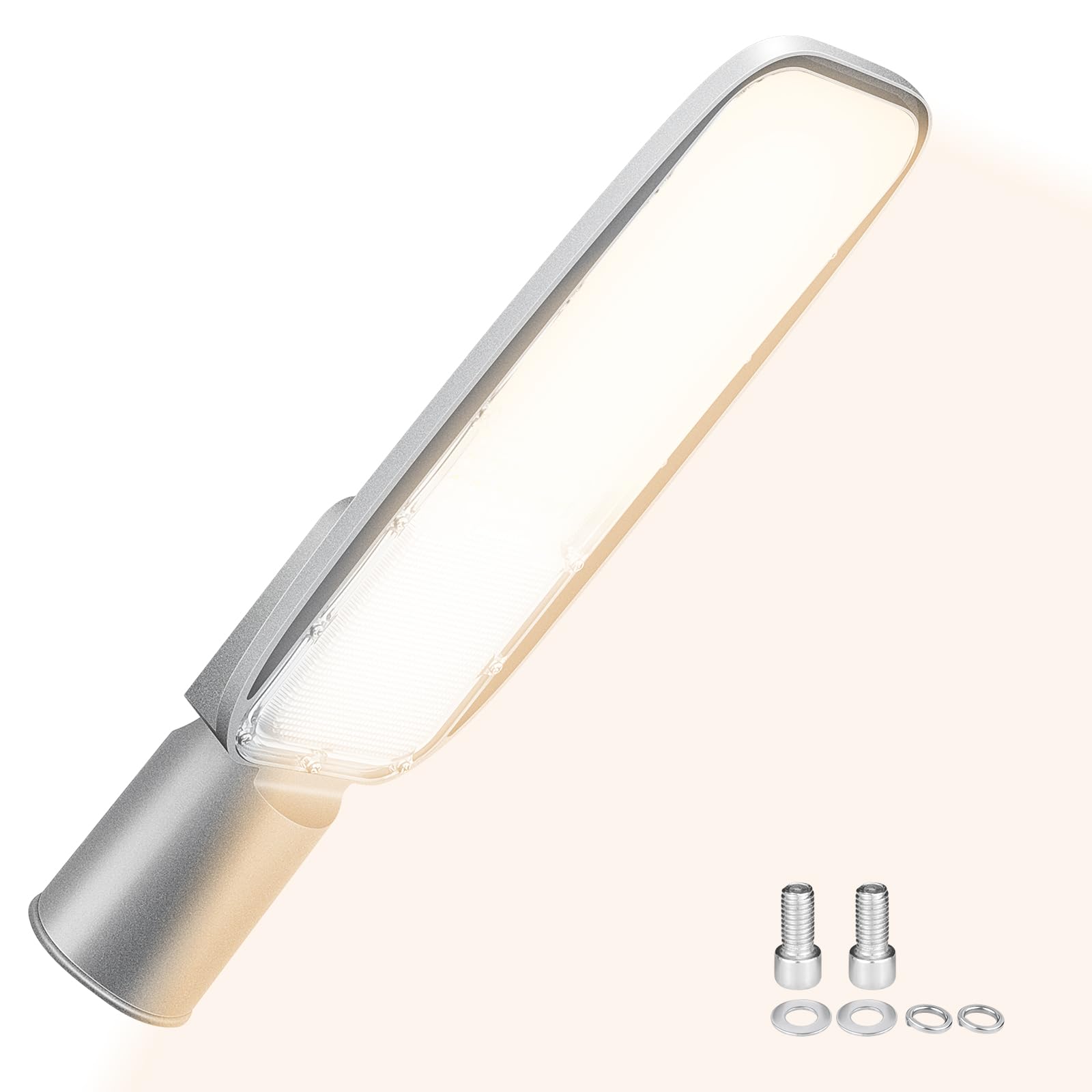 Willpower Proiettore Lampione LED Esterno, 100W 7212LM Luce LED Stradale Per Giardino, Strada, Scuola, Parcheggio, Campo da Basket, Cortile, Piazza, Garage, Bianco Caldo 3000K, Fari di Sicurezza