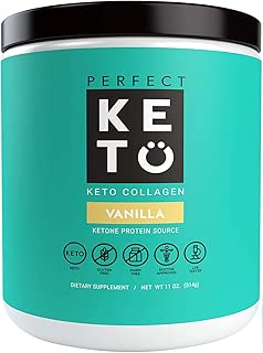 Perfect Keto Collagen Peptides Vanilla: Grass Fed Low Carb Collagen Powder Supplement with MCT Oil Powder - Best as Keto Drink Creamer or Added to Ketogenic Diet Snacks. Paleo & Gluten Free - coolthings.us