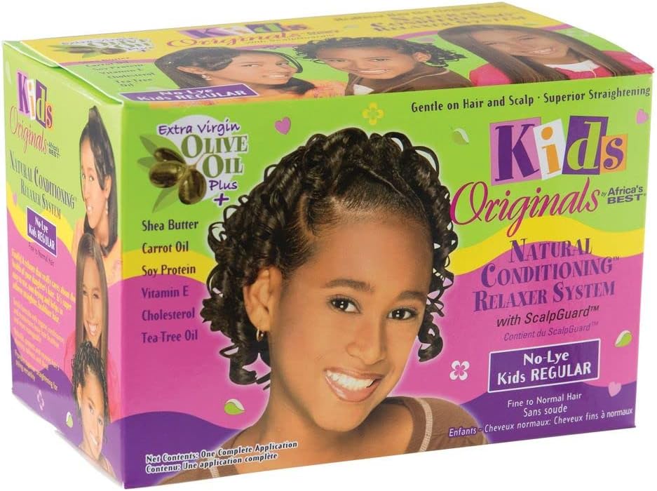 Kids Natural Conditioning Relaxer System With Scalpguard (Regular Kit) Fortified and Enriched with Our Special Herbal Blend, Protect and Strengthen Your Child’s Hair