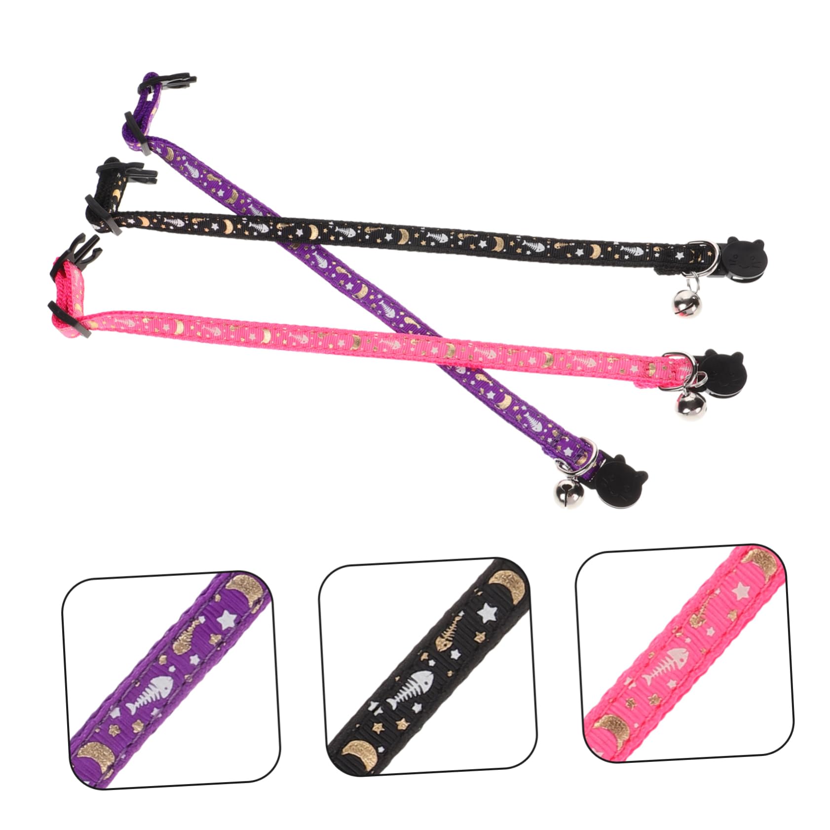 POPETPOP 12 STK Leuchtendes Katzenhalsband Dekorativer Katzen-halskreis Dekoratives Katzenhalsband Haustierhalsband Verstellbar Welpenhalsband Für Haustiere Kleiner Hund Stoff Haustierkette