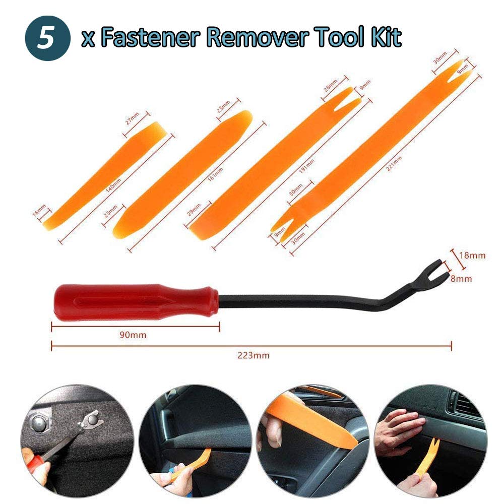 A ABSOPRO Bulloni Rivetti Fissaggio Diametro Foro 8mm Clip Pannello Rivestimento Soffitto Per Auto Plastica Grigia (Set Di 40