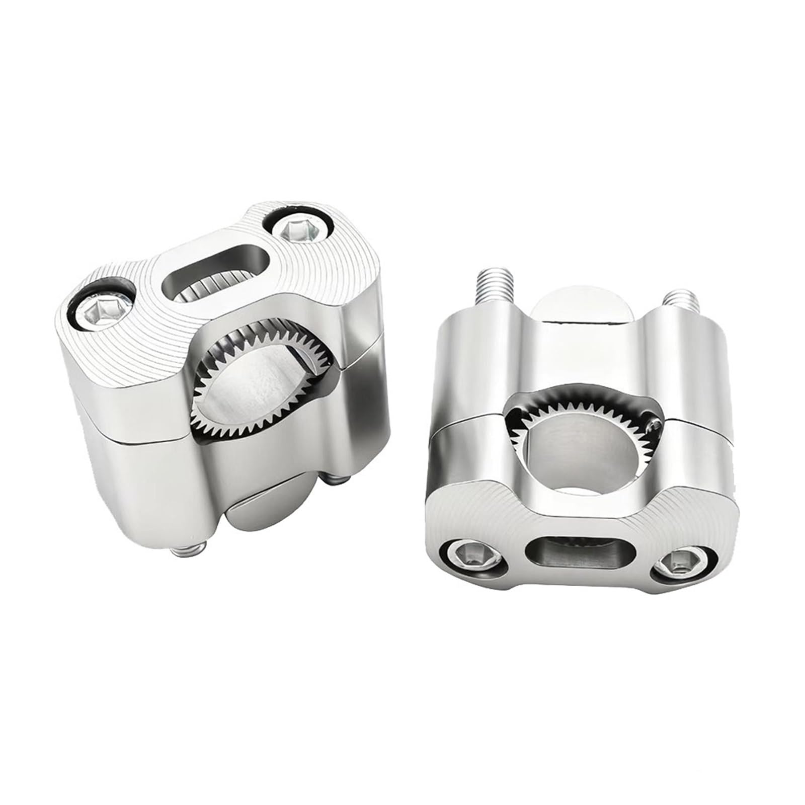NADCFN Motorcycle 22mm 28mm Handlebar Clamp Handlebar Risers Adapter Bar Clamps Universal Handlebar Riser(Silver)