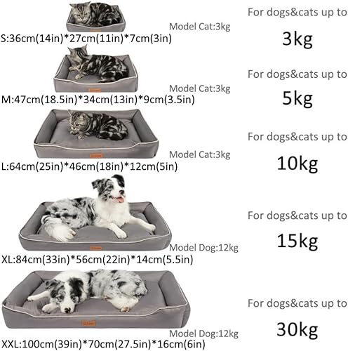 Miniatura 4 de Cama ortopédica de espuma viscoelástica para perro con cojín, tela Oxford duradera, funda extraíble lavable, sofá para mascotas para perros y gatos