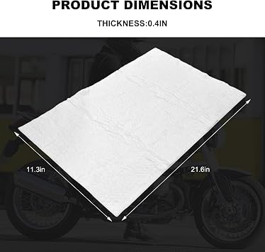 Muffler Mat, Motorcycle Fiberglass Packing Material Exhaust Pipe Wrap Silencer, Universal Muffler Mat for 2-Stroke 4-Stroke Motorcycle ATV Dirt Bike (21.611.30.4 inches)