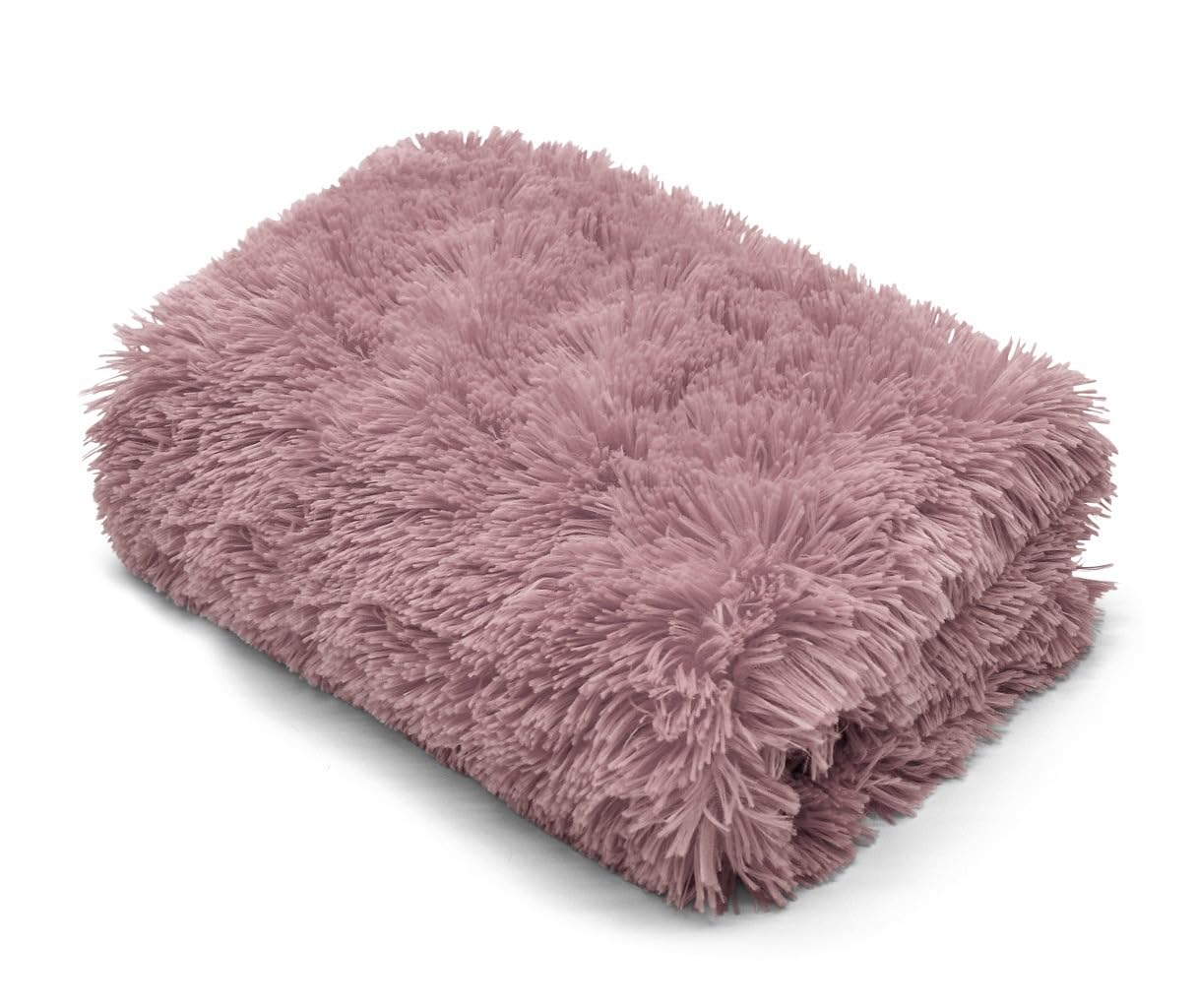 NIMORA Hug & Snug Fluffy Fleece Throw Blanket – Super Soft Faux Fur, Warm Cozy Sofa and Bed Blanket, Lightweight Bedspread (Blush pink, 150 x 200cm)