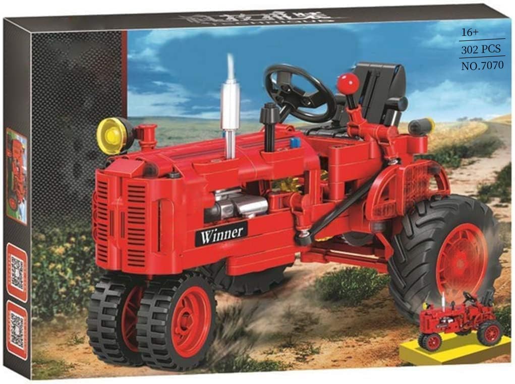 Technik Jouet de Tracteur pour Enfants Blocs Ensemble, 302 Pièces Maquette d'Engin de Chantier, Modèle de Véhicule à Construire avec Fonctions Réalistes, Cadeau pour Garçons et Filles Dès 9 Ans