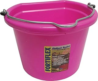 Fortiflex Flat Back Feed Bucket for Dogs/Cats and Small Animals, 8-Quart, Hot Pink