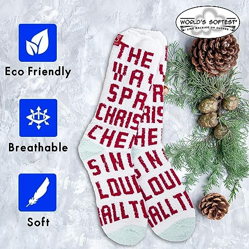 Image of World's Softest Cozy Collection Crew Socks - Smooth Multi Colors Cozy Socks - Knit Top Holiday Spirit Fashion Socks