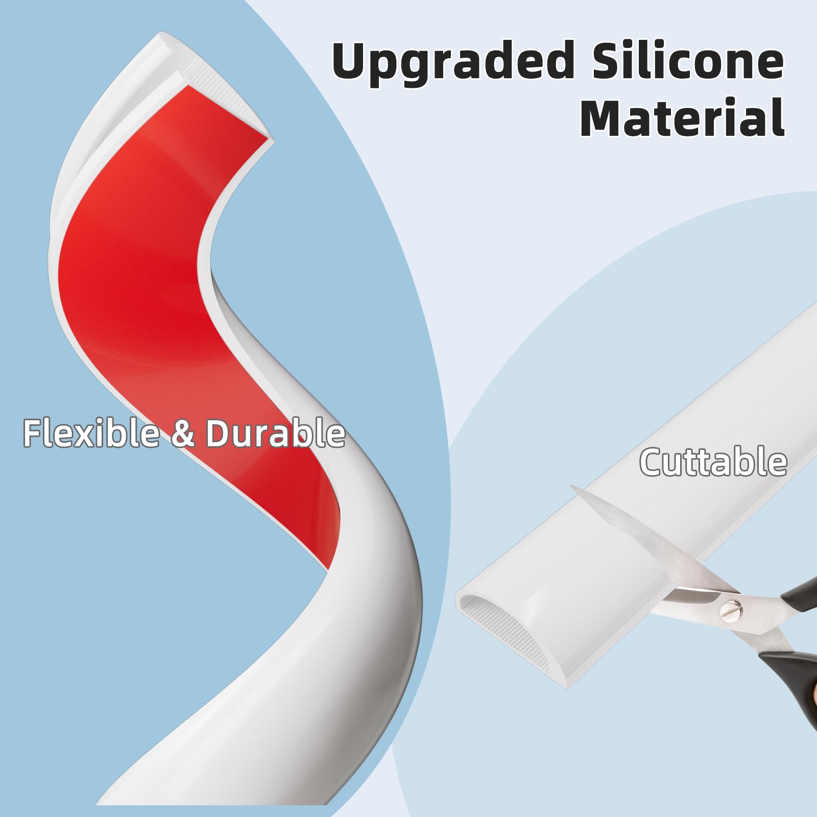 Nasconditore per cavi da 118" per TV a parete,Nasconditore di cavi adesivo per parete,Kit di canaline per nascondicavo fili,Correttore di cavi in silicone flessibile per ufficio domestico,L 1,08 "× H