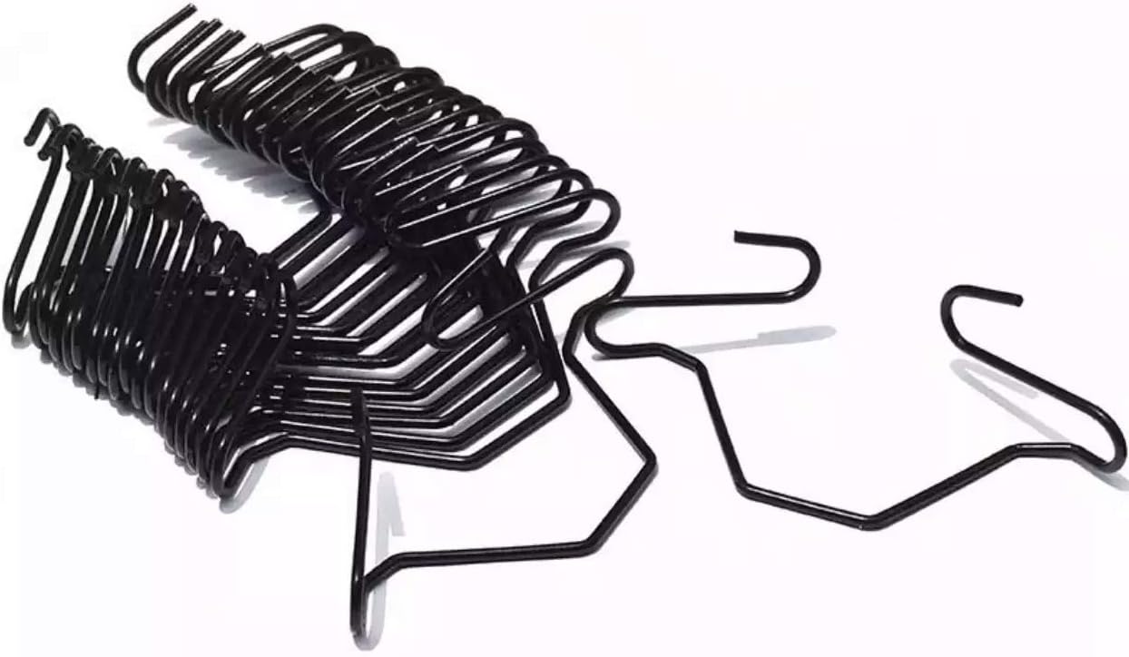 Greenhouse Wiggle Spring Wire Hook, batten tape spring lock channel hook, greenhouse spring lock wire channel hook, made of strong steel spring wire, 20 pieces per package