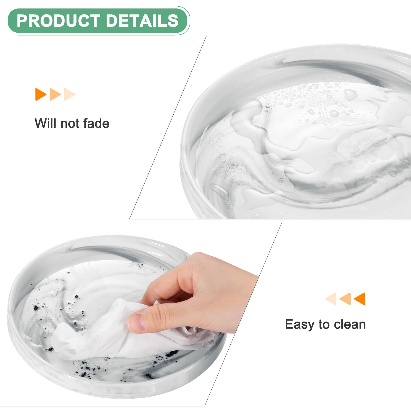 M METERXITY 2-Pack Ceramic Plant Saucer, 7.1 Inch OD Round Plant Saucers Flower Pot Saucers for Indoors/Outdoors Plant Pot - Image 2