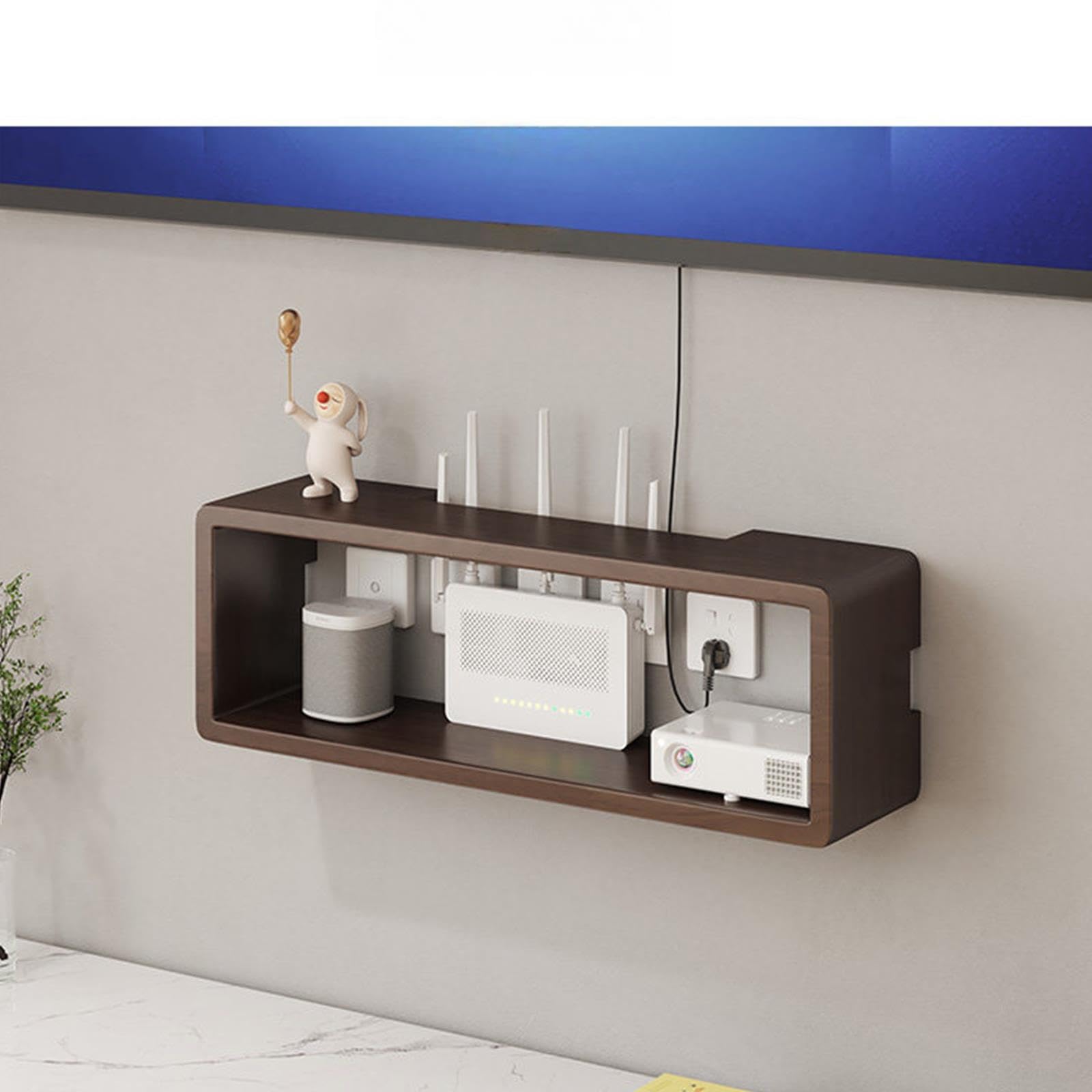 Mensola Router a Parete, Mobiletto WiFi Organizer per TV, Design Aperto